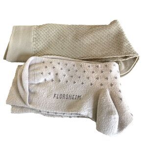 Lot 2 Pairs Mens Dress Socks Size Large (11-12) 1- Florsheim Brown Geo Prints